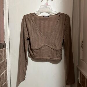 SHEIN Long Sleeve Crop Top